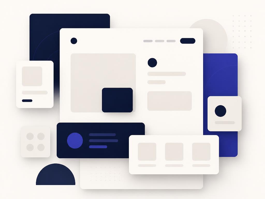 Layered website interface blocks illustrating a conversion-focused web layout